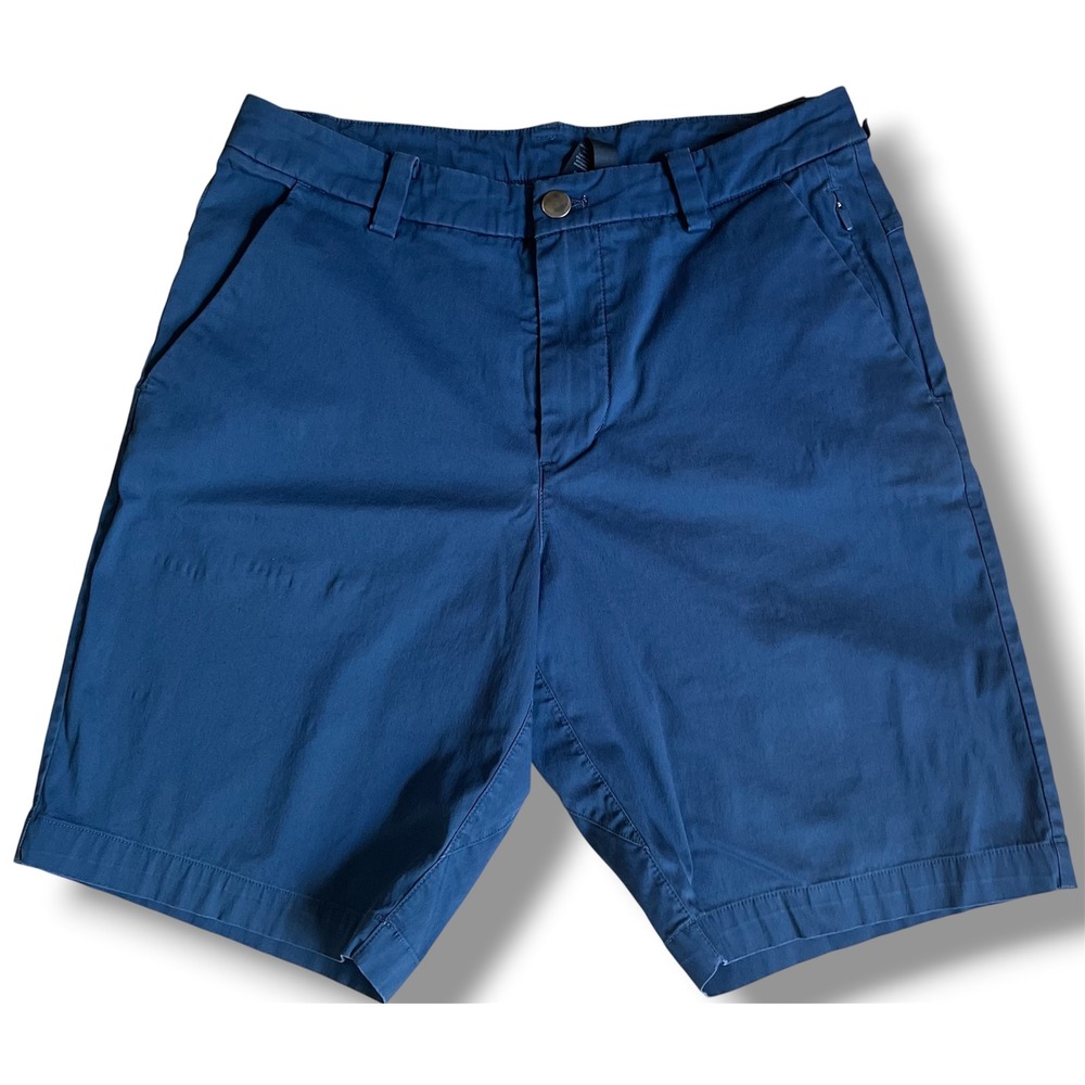 Lululemon Commission Shorts Mens 28 Navy Blue Cotton Blend 9 Inch Inseam Chino - Picture 1 of 9
